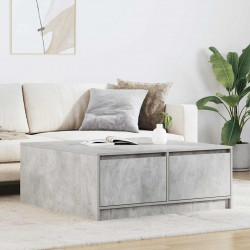 Stolik kawowy z szufladami Betonowy szary 100x100x40 cm
