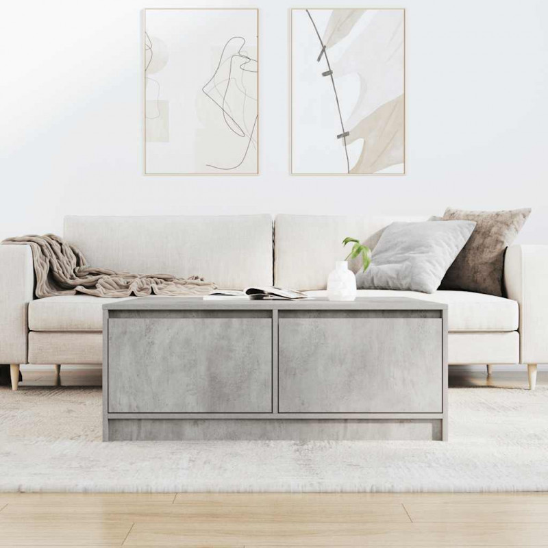 Stolik kawowy z szufladami Betonowy szary 100x100x40 cm