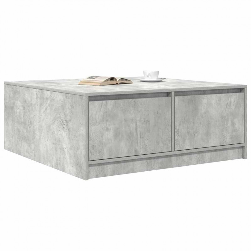 Stolik kawowy z szufladami Betonowy szary 100x100x40 cm