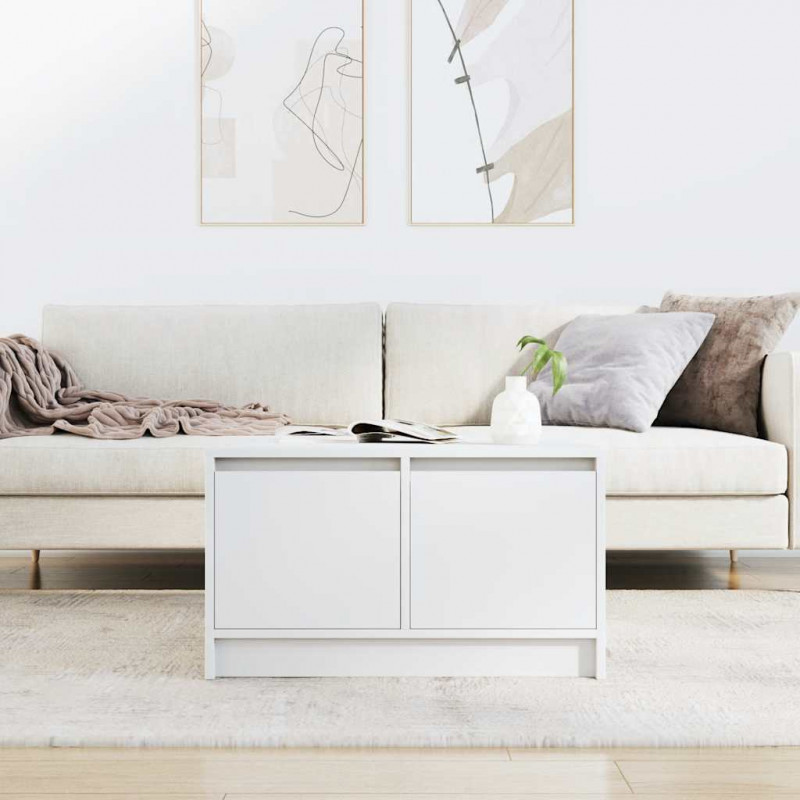 Stolik kawowy z szufladami Biały 70,5x70x40 cm