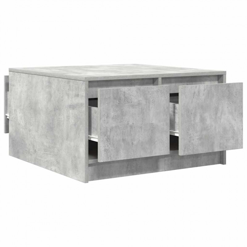 Stolik kawowy z szufladami Betonowy Szary 70,5x70x40 cm