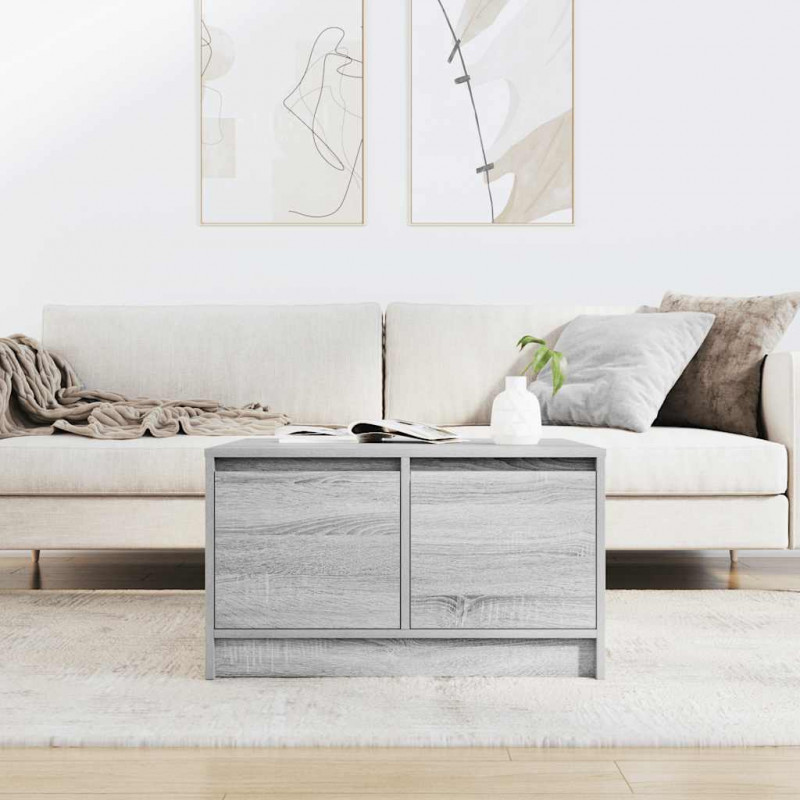 Stolik kawowy z szufladami Szary Sonoma 70,5x70x40 cm