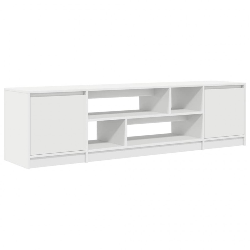 Szafka RTV Biała 188,5x41x50 cm Drewno klejone