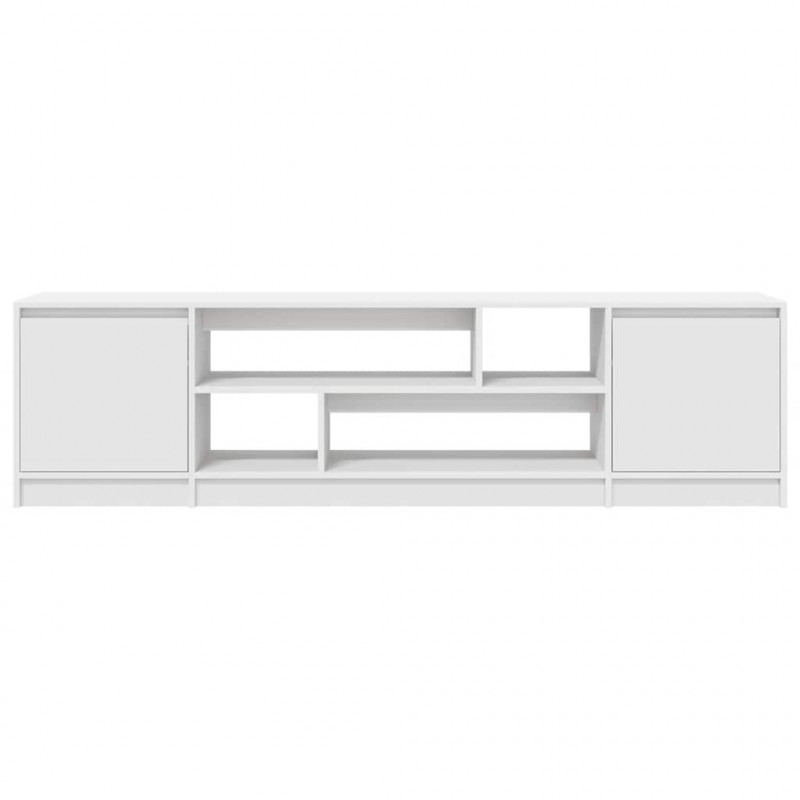Szafka RTV Biała 188,5x41x50 cm Drewno klejone
