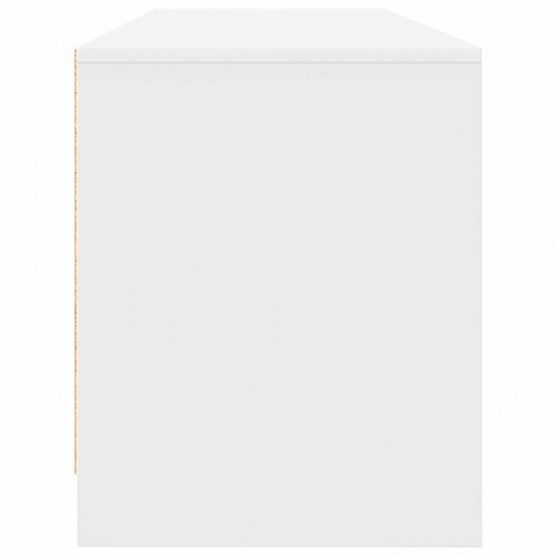 Szafka RTV Biała 188,5x41x50 cm Drewno klejone