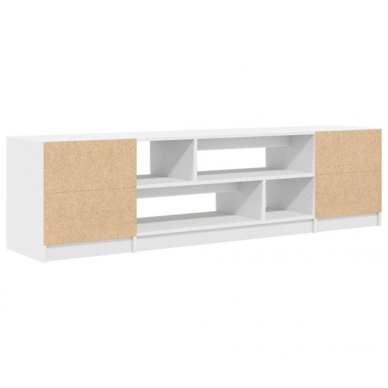 Szafka RTV Biała 188,5x41x50 cm Drewno klejone