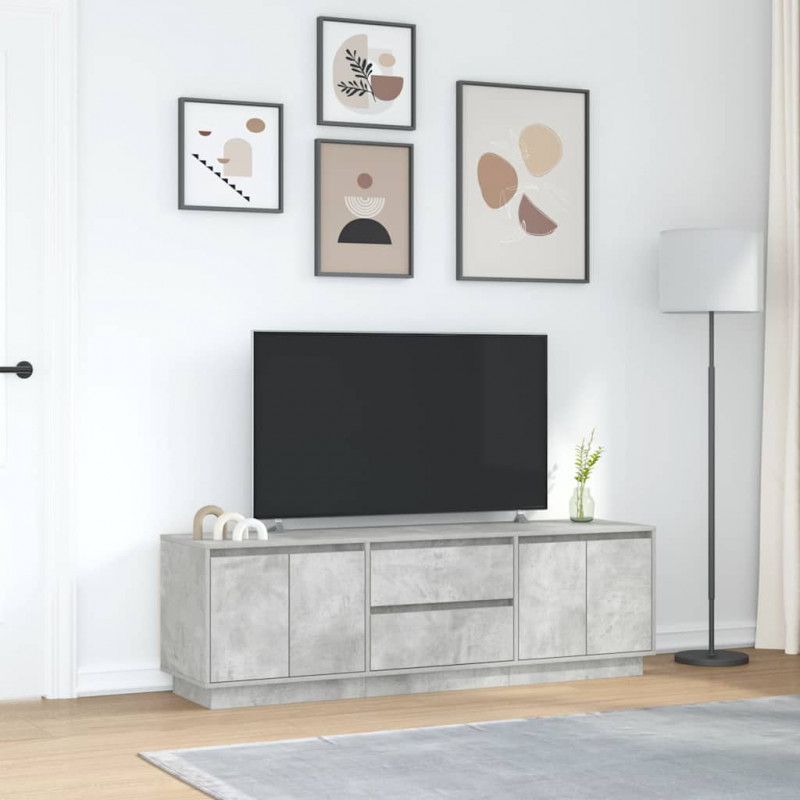 Szafka RTV z oświetleniem LED Beton Szary 160,5x41x50 cm