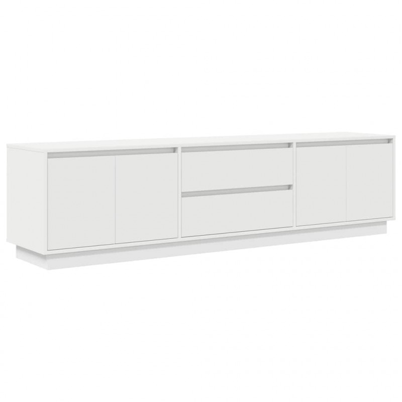 Szafka RTV z oświetleniem LED Biała 193,5x41x50 cm