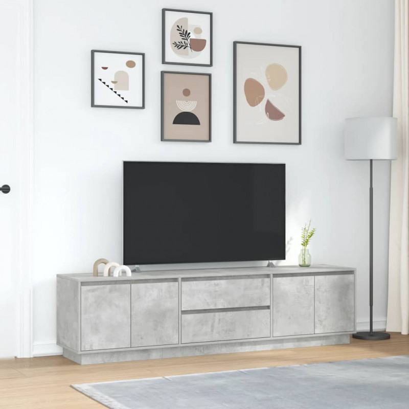 Szafka RTV z oświetleniem LED Beton Szary 193,5x41x50 cm