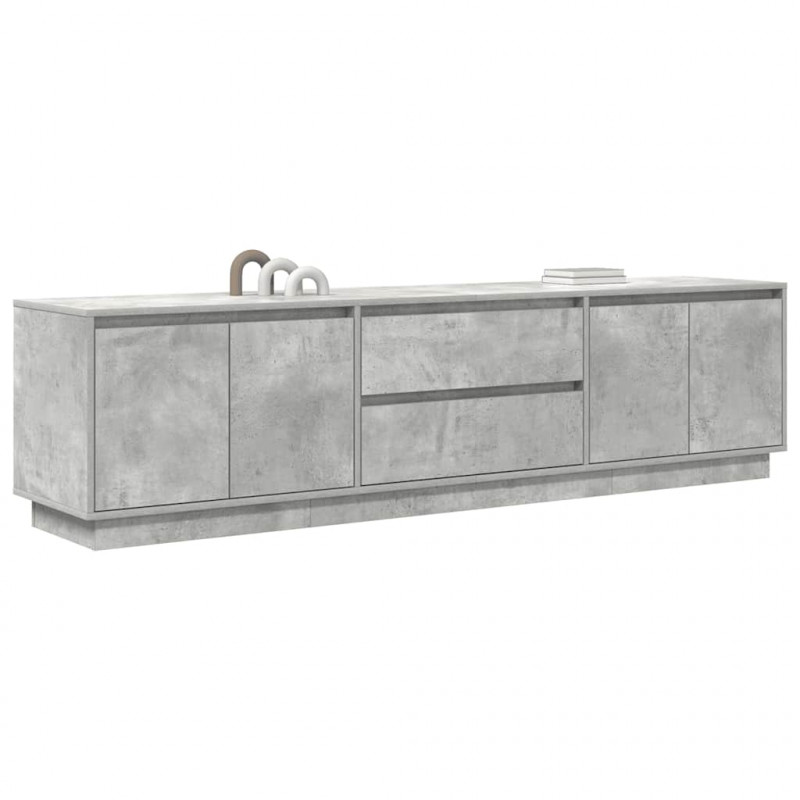 Szafka RTV z oświetleniem LED Beton Szary 193,5x41x50 cm