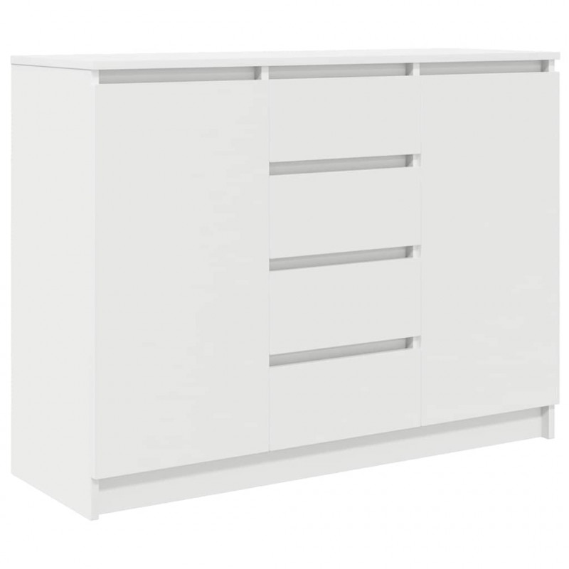 Komoda z szufladami Biała 100,5x35x76 cm Drewno klejone