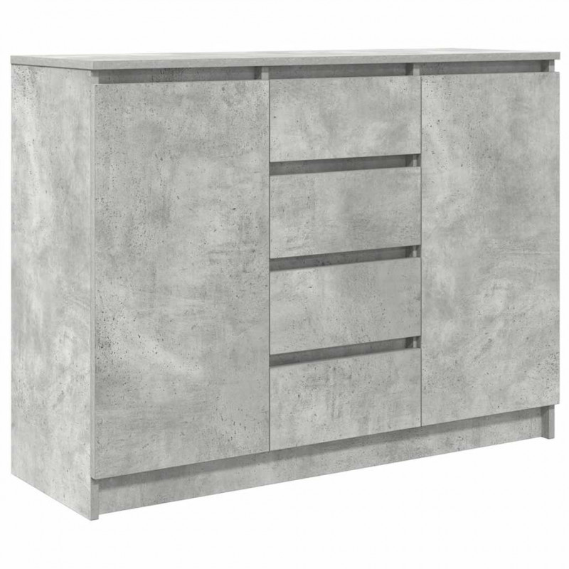 Komoda z szufladami Betonowy Szary 100,5x35x76cm Drewno klejone