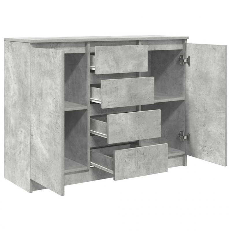 Komoda z szufladami Betonowy Szary 100,5x35x76cm Drewno klejone