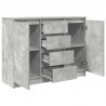 Komoda z szufladami Betonowy Szary 100,5x35x76cm Drewno klejone