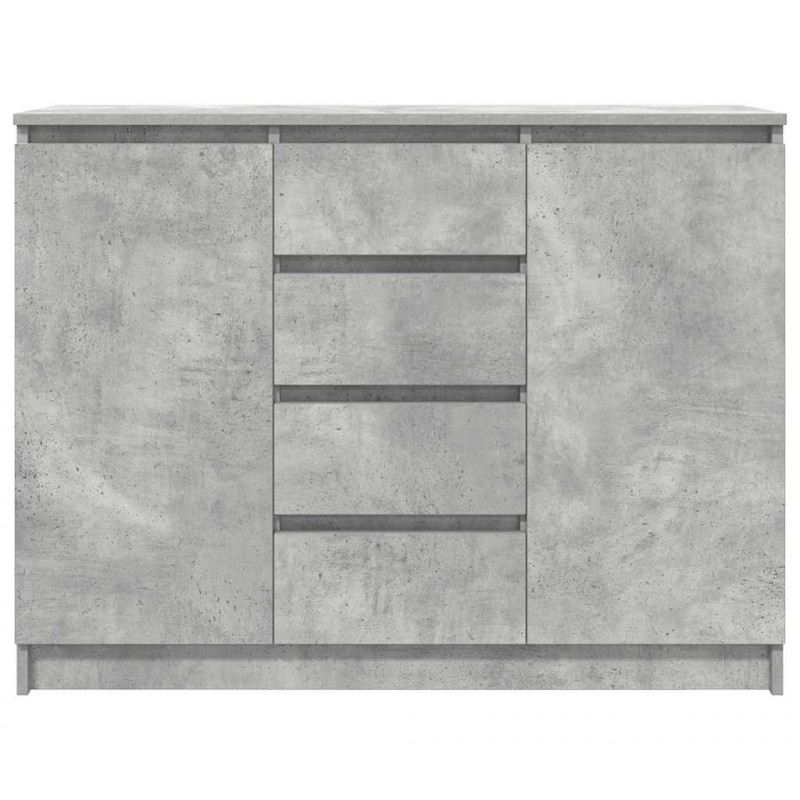 Komoda z szufladami Betonowy Szary 100,5x35x76cm Drewno klejone