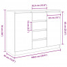 Komoda z szufladami Stare drewno 100,5x35x76 cm Drewno klejone