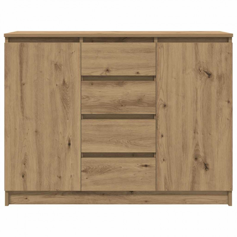 Komoda z szufladami Artisan Oak 100,5x35x76 cm Drewno klejone