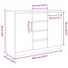 Komoda z szufladami Artisan Oak 100,5x35x76 cm Drewno klejone
