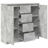 Komoda z szufladami Betonowy Szary 100,5x35x98,5 cm