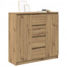 Komoda z szufladami Artisan Oak 100,5x35x98,5 cm Drewno klejone