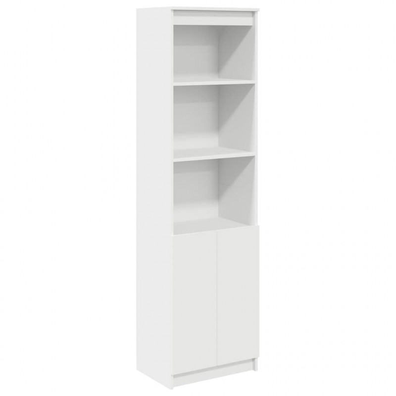 Komoda biała 50x35x180 cm Drewno klejone