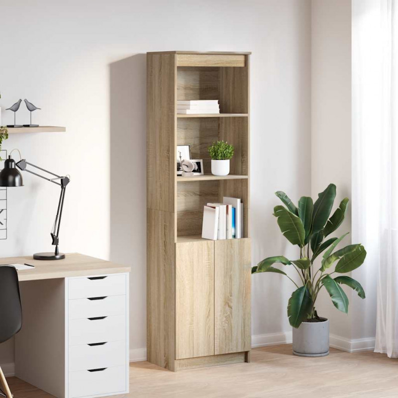 Komoda Sonoma Oak 50x35x180 cm Drewno klejone
