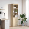 Komoda Sonoma Oak 50x35x180 cm Drewno klejone