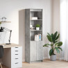 Komoda betonowa szara 50x35x180 cm Drewno klejone