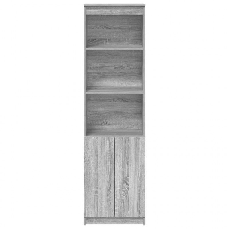 Komoda Szara Sonoma 50x35x180 cm Drewno klejone