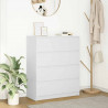 Komoda Biała 80x35x99 cm Drewno klejone