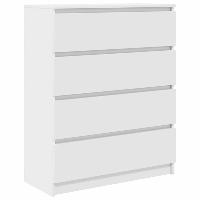 Komoda Biała 80x35x99 cm Drewno klejone