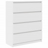 Komoda Biała 80x35x99 cm Drewno klejone