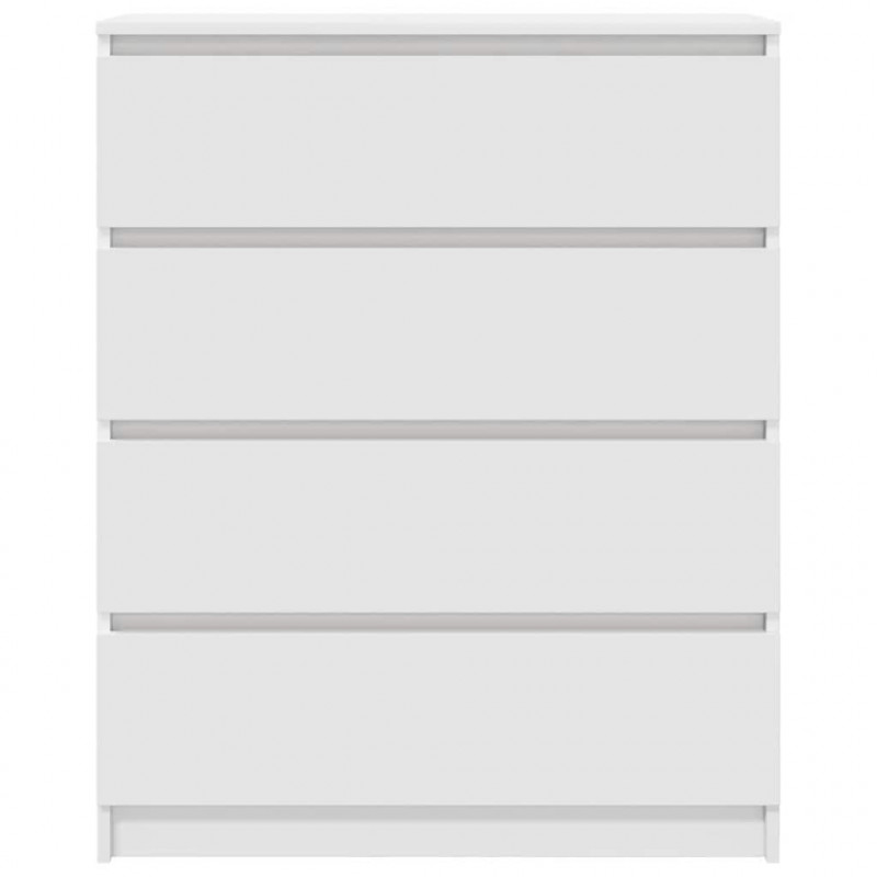 Komoda Biała 80x35x99 cm Drewno klejone