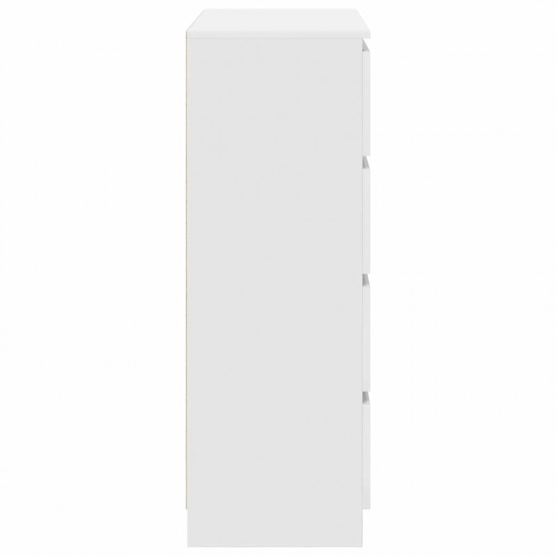 Komoda Biała 80x35x99 cm Drewno klejone