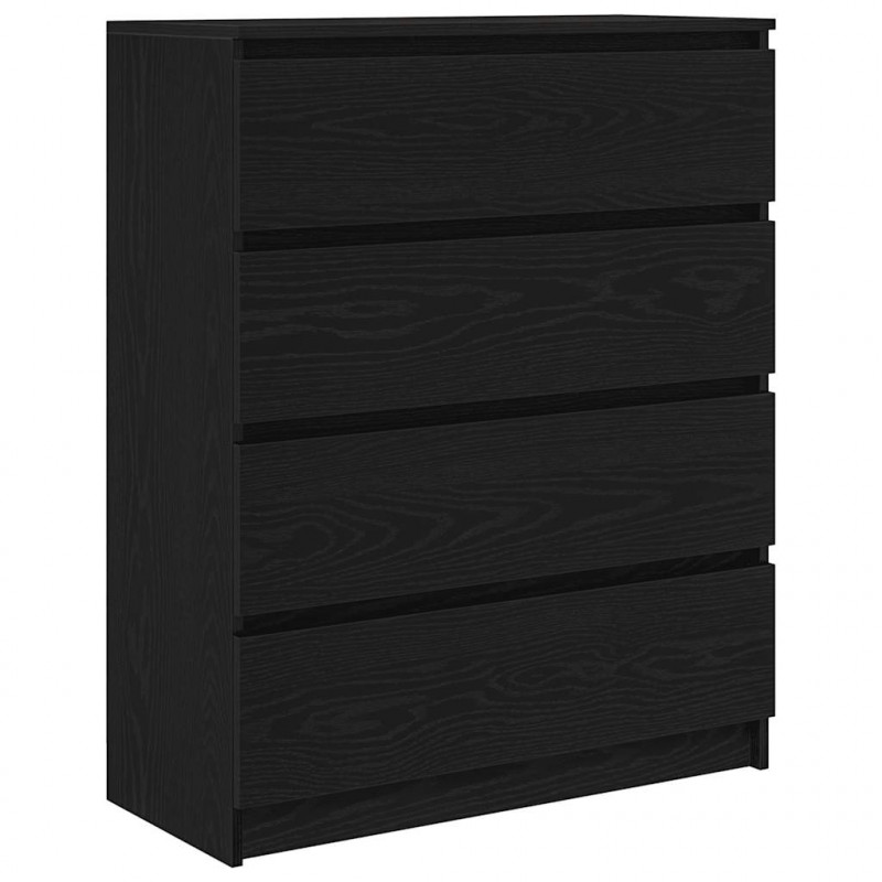 Komoda Czarny Dąb 80x35x99 cm Drewno klejone