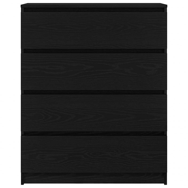Komoda Czarny Dąb 80x35x99 cm Drewno klejone