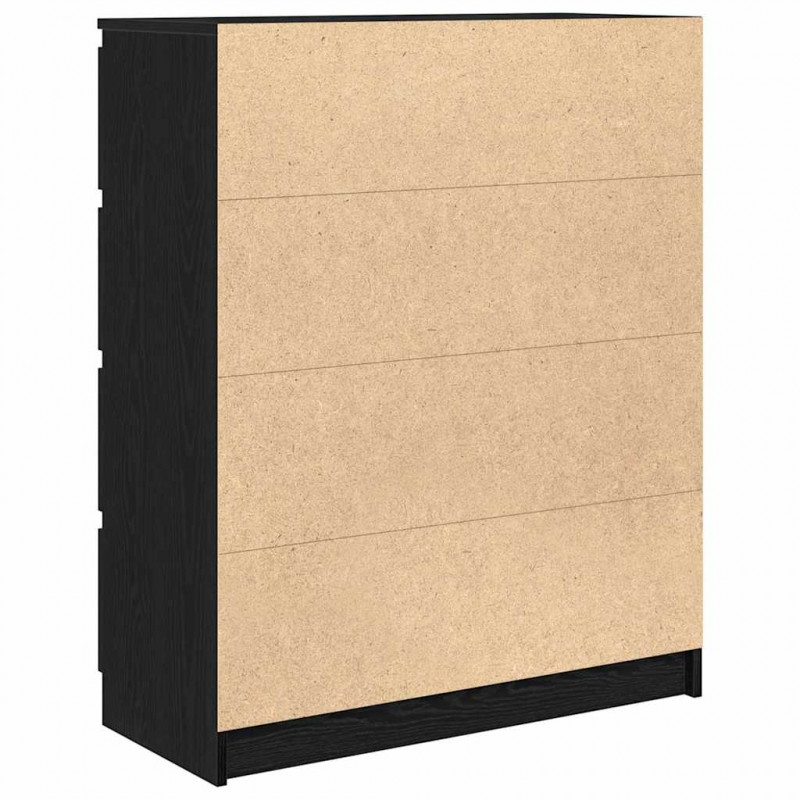 Komoda Czarny Dąb 80x35x99 cm Drewno klejone