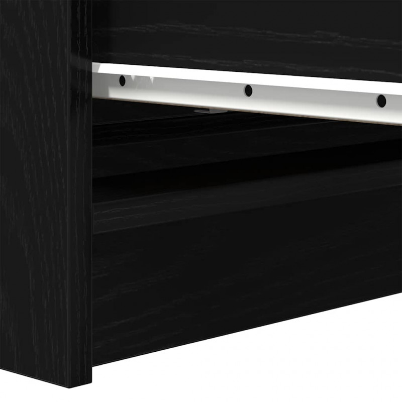Komoda Czarny Dąb 80x35x99 cm Drewno klejone