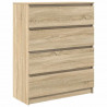 Komoda Sonoma Oak 80x35x99 cm Drewno klejone