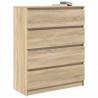 Komoda Sonoma Oak 80x35x99 cm Drewno klejone