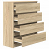 Komoda Sonoma Oak 80x35x99 cm Drewno klejone