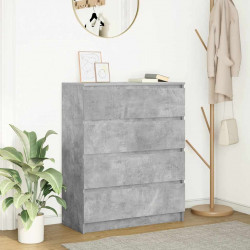 Komoda Betonowa Szara 80x35x99 cm Drewno klejone