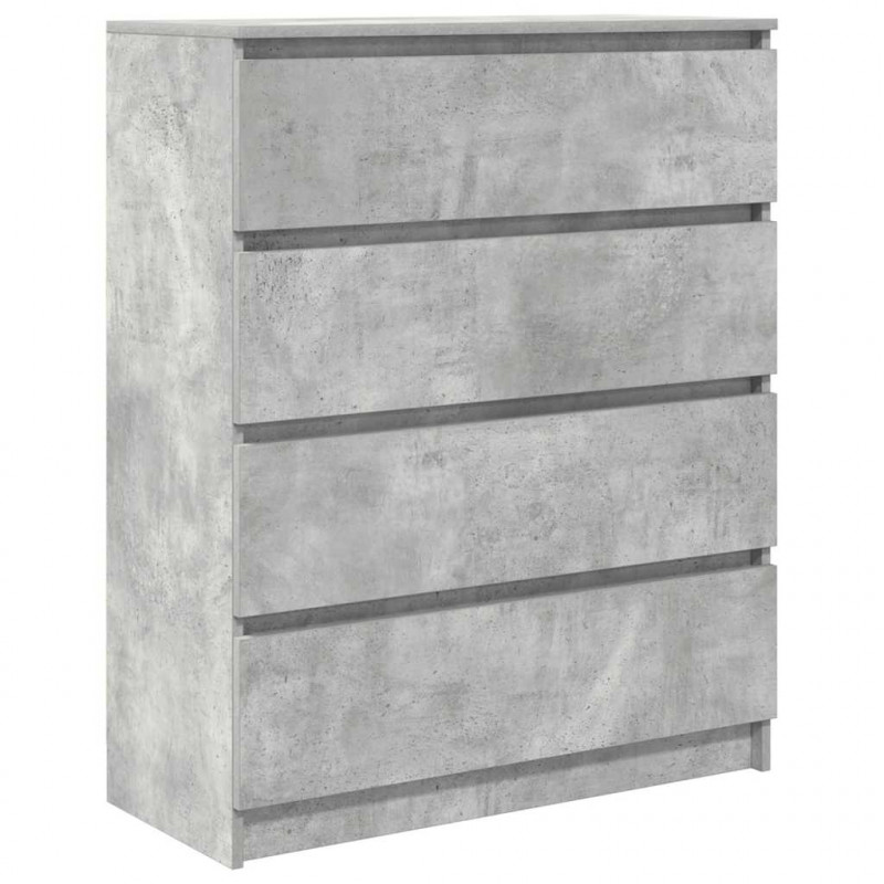Komoda Betonowa Szara 80x35x99 cm Drewno klejone