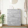 Komoda Betonowa Szara 80x35x99 cm Drewno klejone