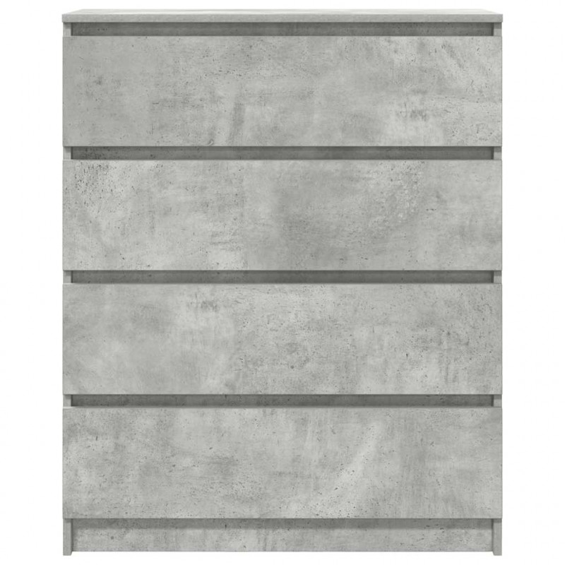 Komoda Betonowa Szara 80x35x99 cm Drewno klejone