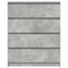 Komoda Betonowa Szara 80x35x99 cm Drewno klejone