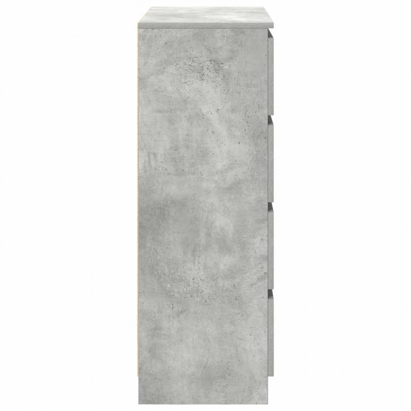 Komoda Betonowa Szara 80x35x99 cm Drewno klejone