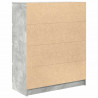 Komoda Betonowa Szara 80x35x99 cm Drewno klejone