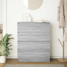 Komoda Szara Sonoma 80x35x99 cm Drewno klejone