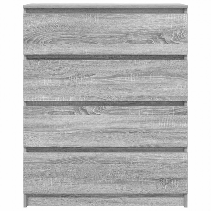 Komoda Szara Sonoma 80x35x99 cm Drewno klejone